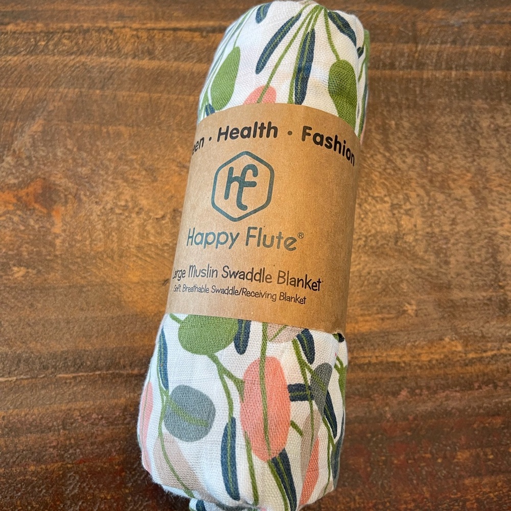 Kids Swaddle Blanket - Green and Pink